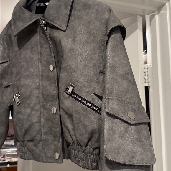 Charcoal Leather Jacket - Picture 2 of 2